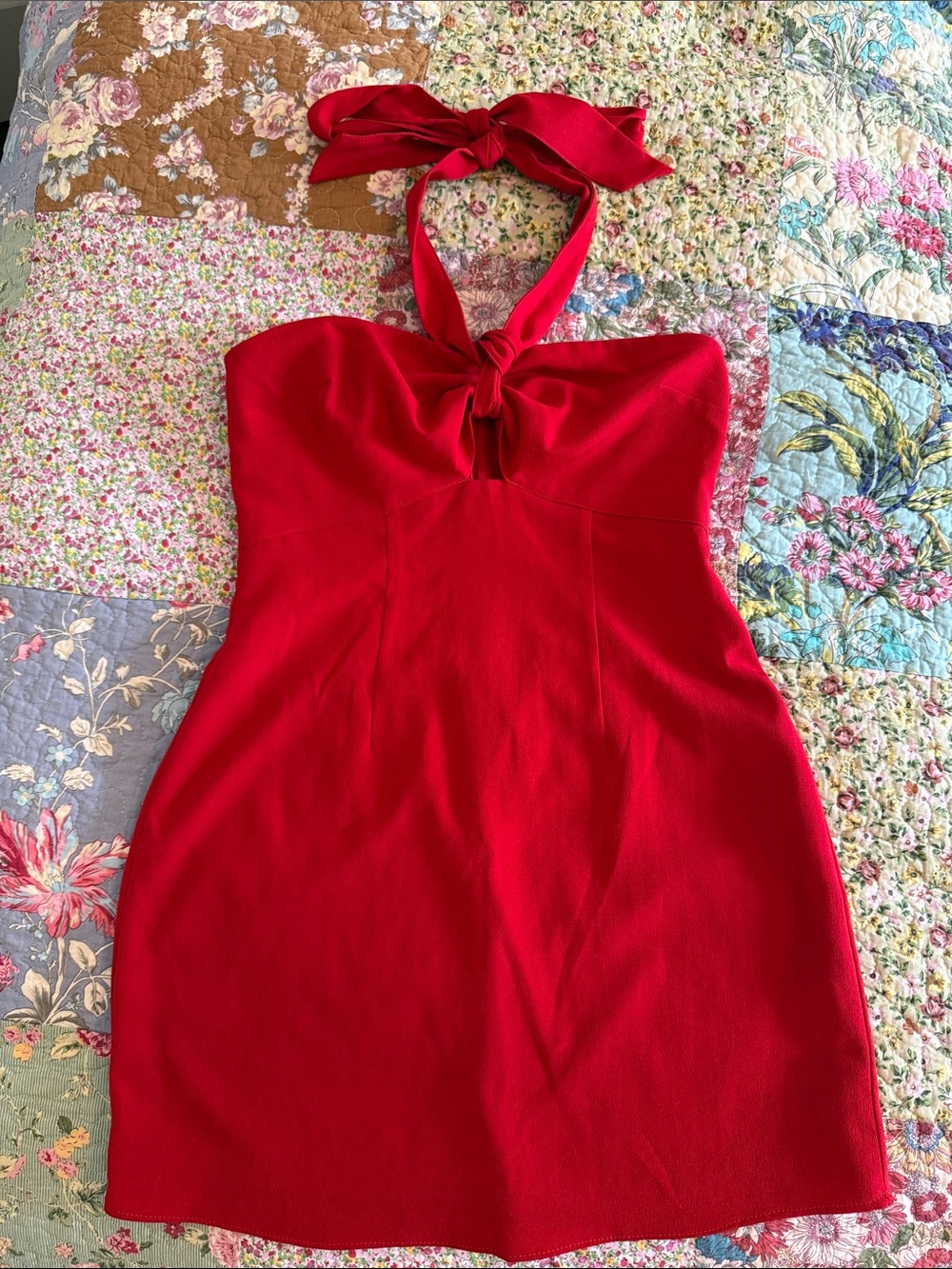 Abercrombie & Fitch Red Halter Neck/Strapless Mini Dress